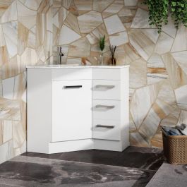 CORNER VANITY WITH LEFT DRAWER UNIT CONFIGURATION 900MM X 600MM X 860MM