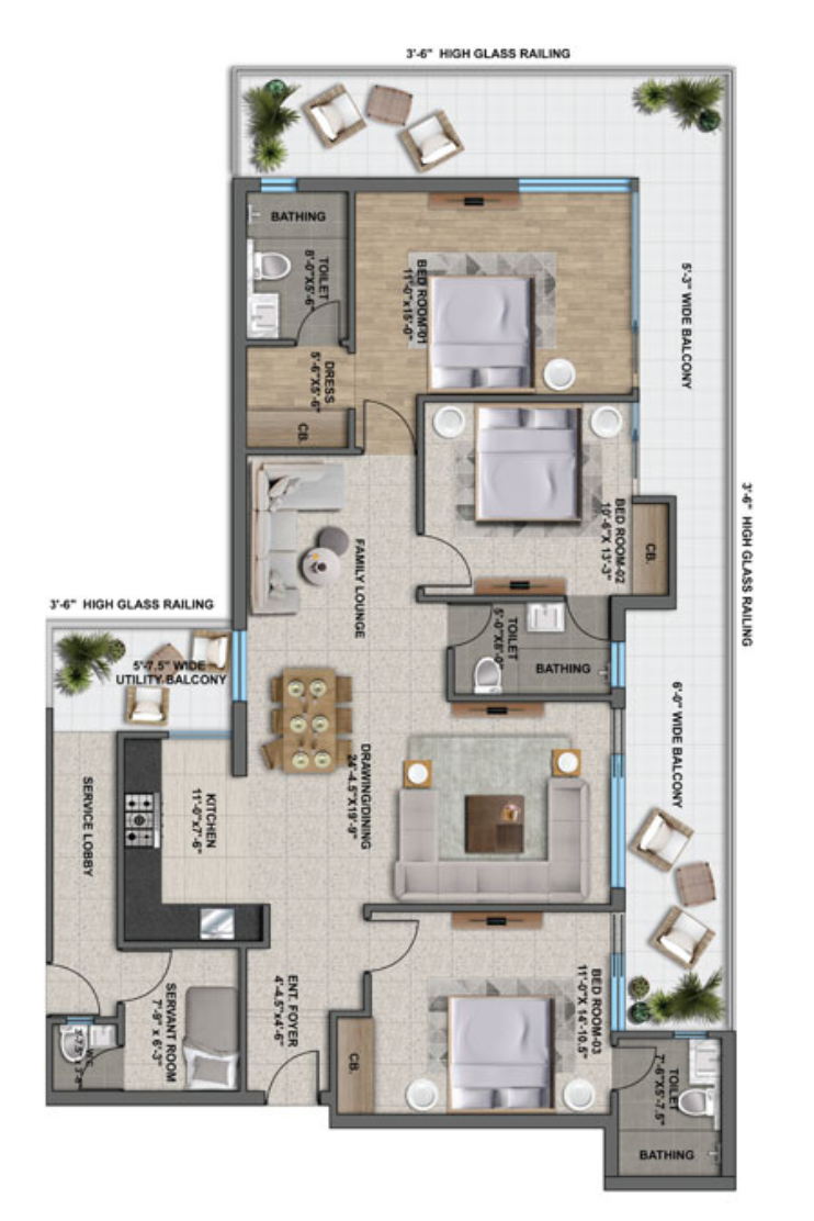 The Zirk - 3/3+1 BHK Luxury Smart Apartments